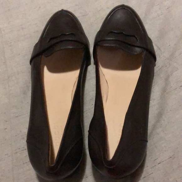TODAY ONLY:Authentic GUCCI Penny Loafer Brown Leather Shoes Size 37C Made Italy - Picture 9 of 13